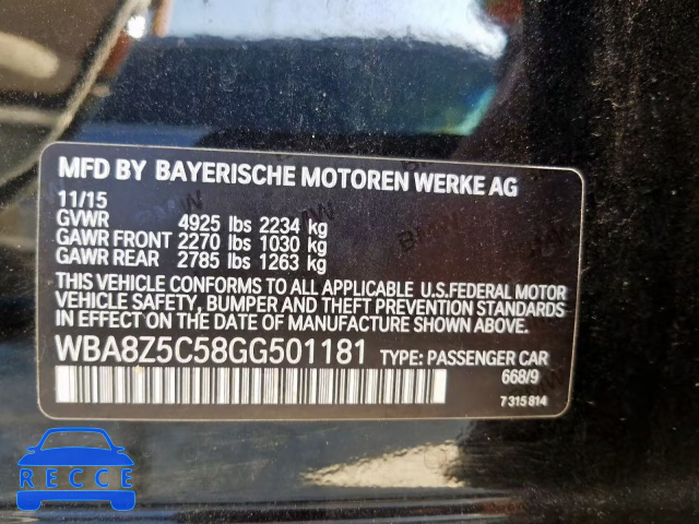 2016 BMW 328 XIGT S WBA8Z5C58GG501181 image 9
