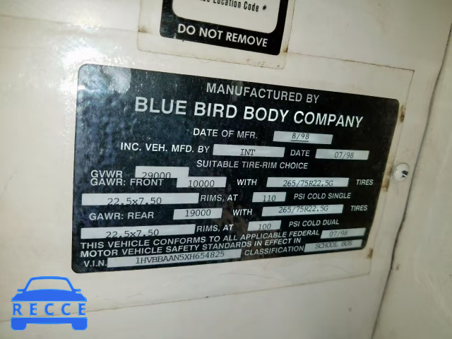 1999 INTERNATIONAL 3000 3800 1HVBBAAN5XH654825 Bild 9