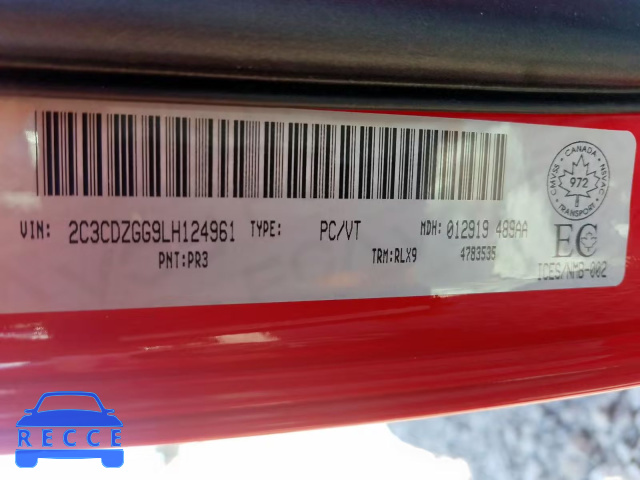 2020 DODGE CHALLENGER 2C3CDZGG9LH124961 Bild 9