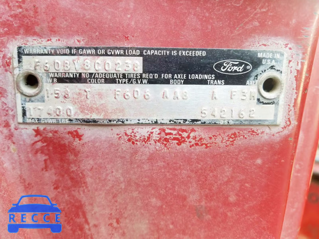 1978 FORD F600 F60BVBC0238 image 9