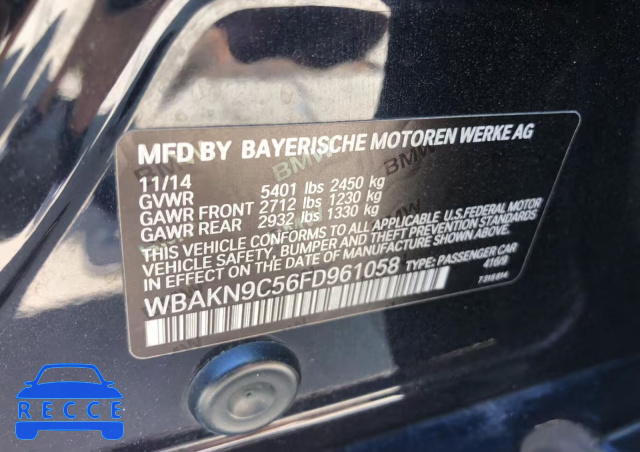 2015 BMW 550 I WBAKN9C56FD961058 image 9