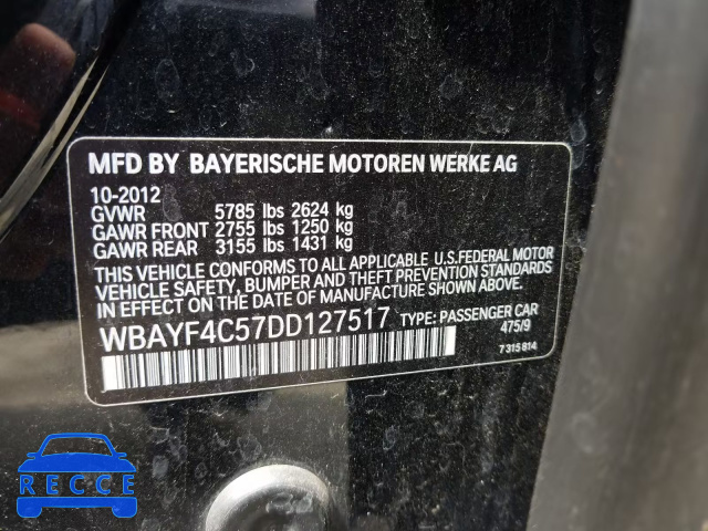 2013 BMW 740 LXI WBAYF4C57DD127517 image 9