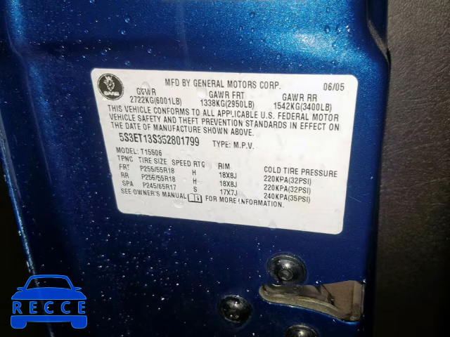 2005 SAAB 9-7X LINEA 5S3ET13S352801799 image 9