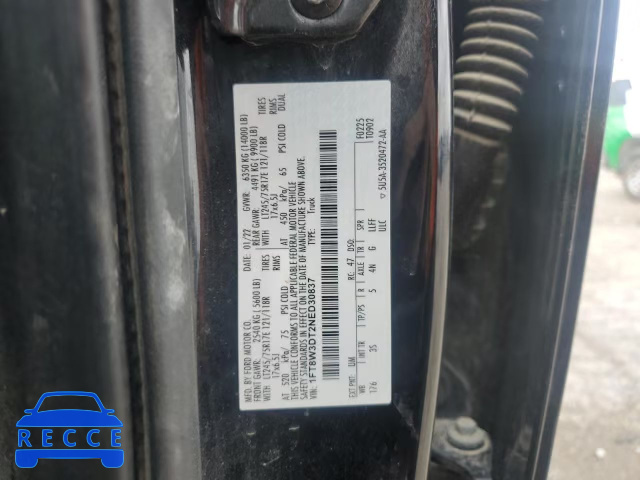 2022 FORD F350 SUPER 1FT8W3DT2NED30837 image 11