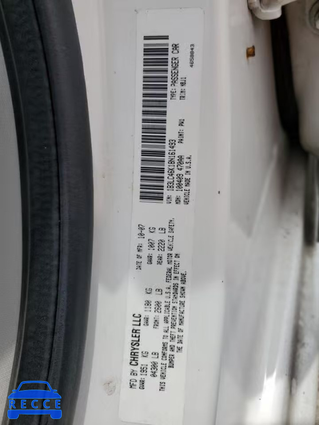 2008 DODGE AVENGER SE 1B3LC46K18N161493 image 11