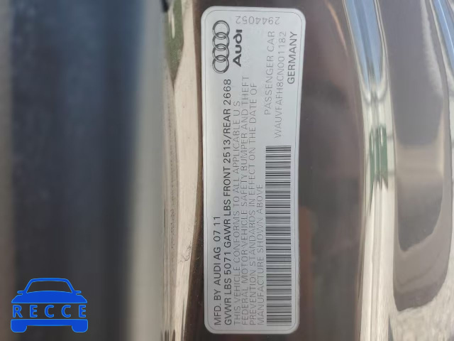 2012 AUDI A5 PRESTIG WAUVFAFH8CN001182 image 11