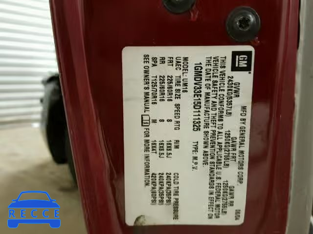 2005 PONTIAC MONTANA LU 1GMDV33E15D111325 image 9