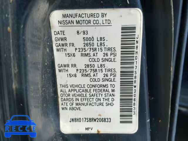 1994 NISSAN PATHFINDER JN8HD17S8RW206833 image 9