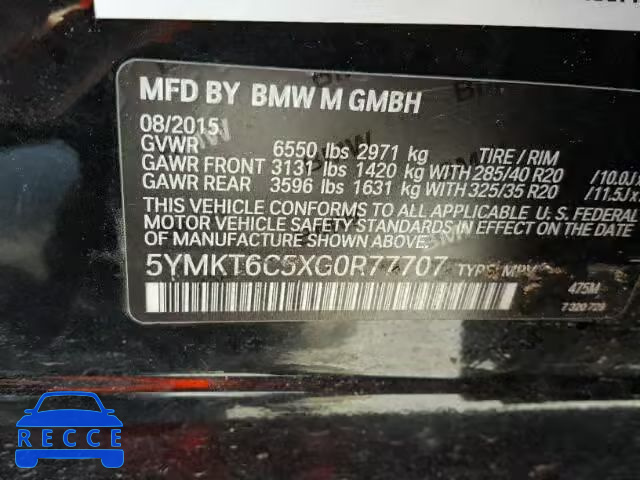 2016 BMW X5 M 5YMKT6C5XG0R77707 image 9