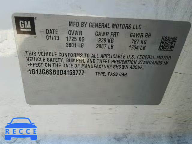 2013 CHEVROLET SONIC RS 1G1JG6SB0D4168777 image 9