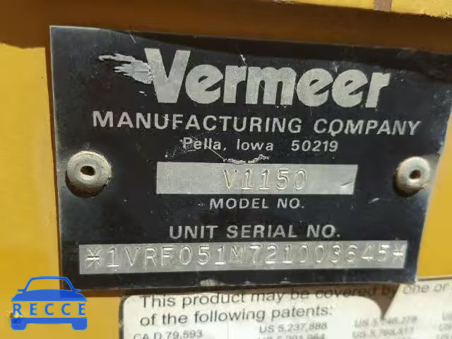 2002 VERM TRENCHER 1VRF051M721003645 image 9