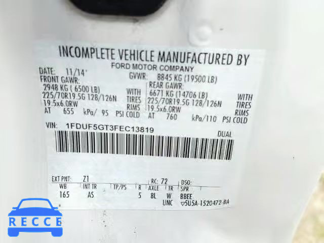 2015 FORD F550 SUPER 1FDUF5GT3FEC13819 image 9