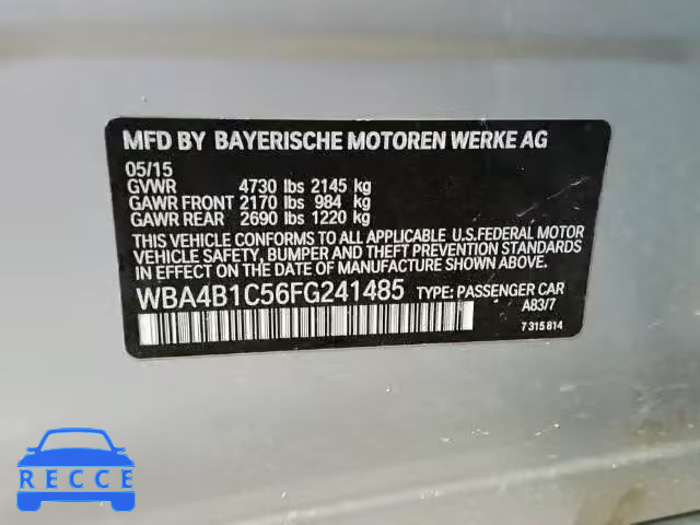 2015 BMW 435I GRAN WBA4B1C56FG241485 Bild 9