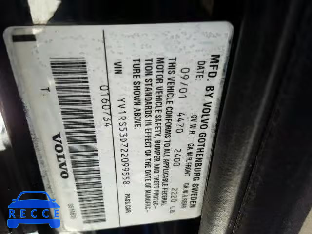 2002 VOLVO S60 T5 YV1RS53D722099558 image 9