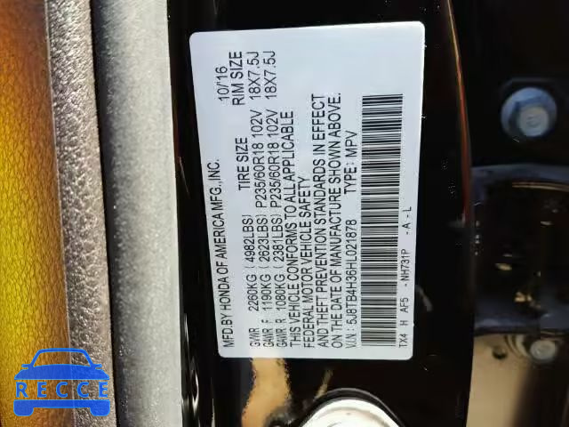 2017 ACURA RDX 5J8TB4H36HL021878 image 9