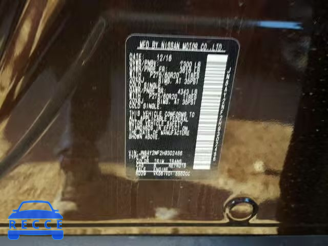 2017 NISSAN ARMADA PLA JN8AY2NF2H9302486 image 9