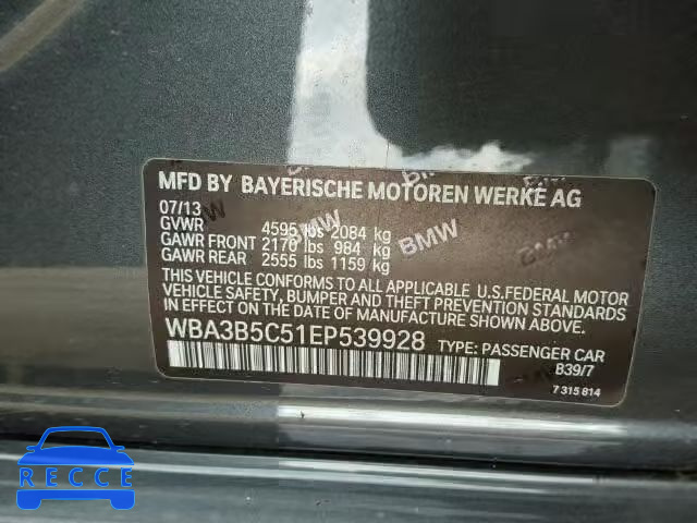 2014 BMW 328XI SULE WBA3B5C51EP539928 зображення 9