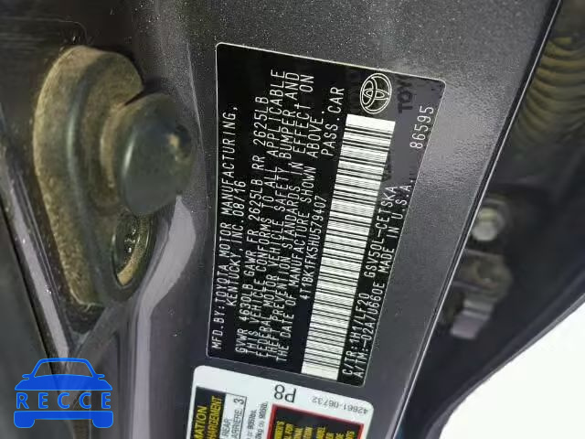 2017 TOYOTA CAMRY XSE 4T1BK1FK5HU579407 image 9