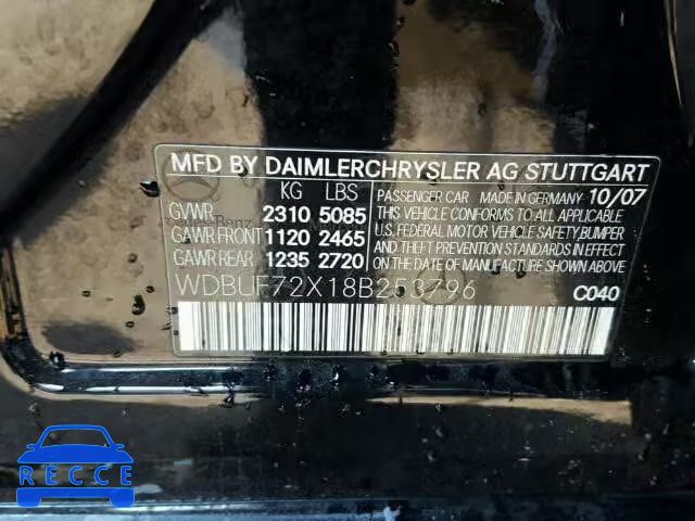 2008 MERCEDES-BENZ E550 WDBUF72X18B253796 image 9