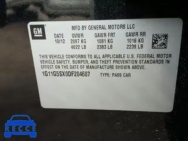 2013 CHEVROLET MALIBU 3LT 1G11G5SX0DF204607 image 9