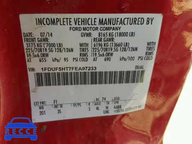 2015 FORD F550 SUPER 1FDUF5HT7FEA97233 image 9