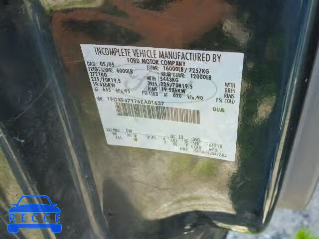 2006 FORD F450 SUPER 1FDXF47Y76EA01637 image 9