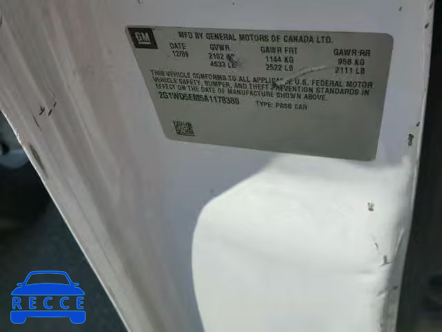 2012 CHEVROLET IMPALA POL 2G1WD5E36C1160142 image 9