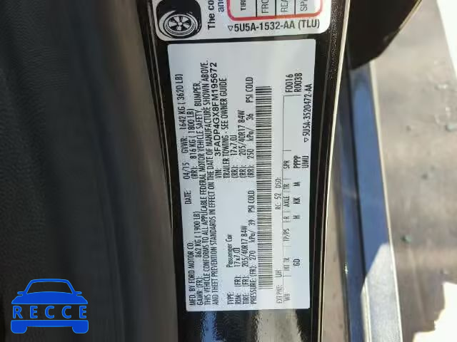 2015 FORD FIESTA ST 3FADP4GX8FM195672 image 9