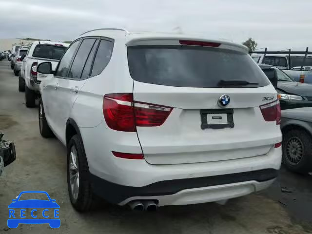 2016 BMW X3 SDRIVE 5UXWZ7C57G0T42828 image 2