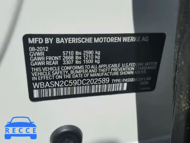 2013 BMW 535I GT WBASN2C59DC202589 image 9