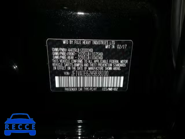 2017 SUBARU WRX PREMIU JF1VA1E62H9838100 image 9