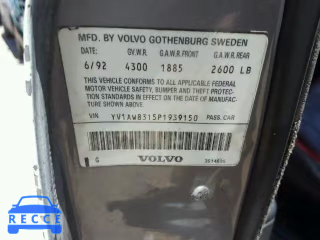 1993 VOLVO 240 YV1AW8315P1939150 image 9