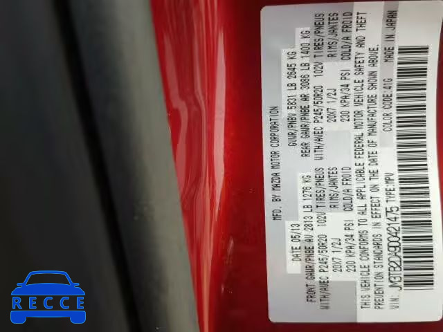 2013 MAZDA CX-9 GRAND JM3TB2DA9D0421475 image 9