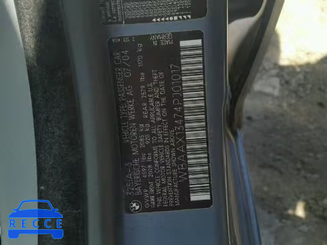 2004 BMW 325IT SULE WBAAX13474PJ01017 image 9