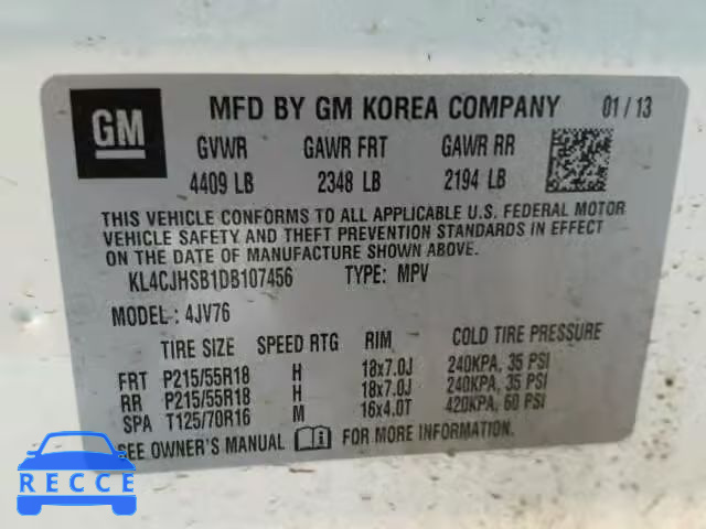 2013 BUICK ENCORE PRE KL4CJHSB1DB107456 image 9