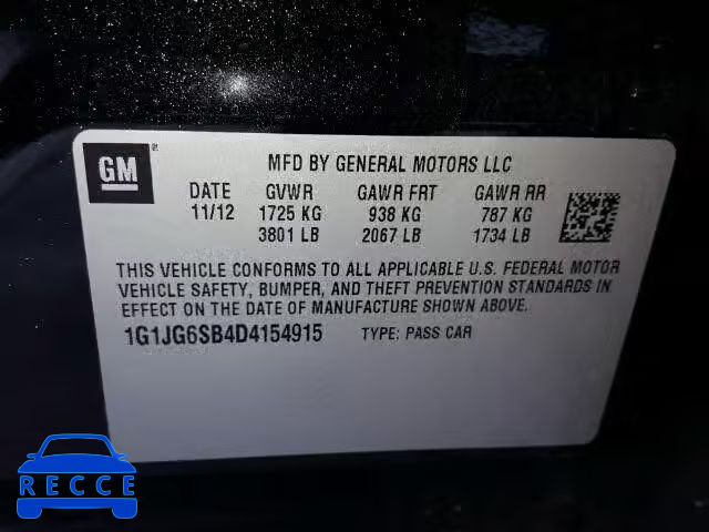 2013 CHEVROLET SONIC RS 1G1JG6SB4D4154915 image 9