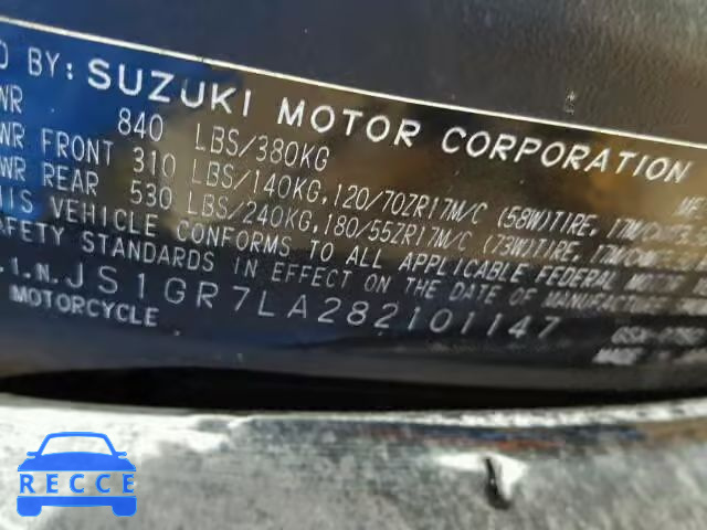 2008 SUZUKI GSX-R750 JS1GR7LA282101147 image 9