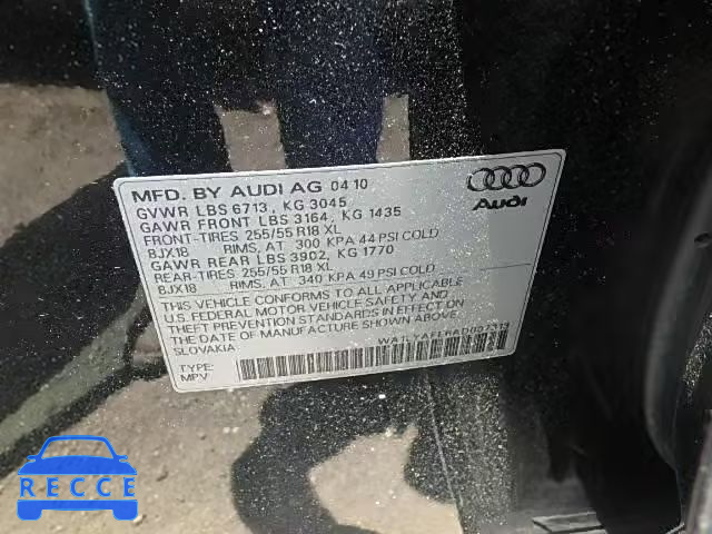 2010 AUDI Q7 PREMIUM WA1LYAFE6AD007313 image 9