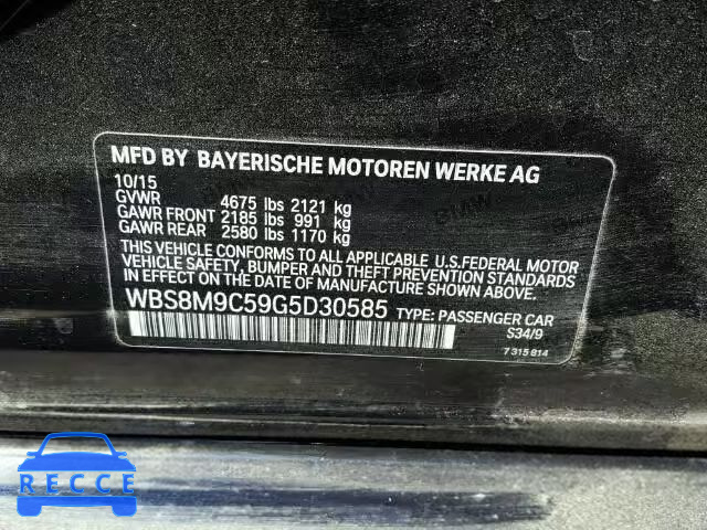 2016 BMW M3 WBS8M9C59G5D30585 зображення 9
