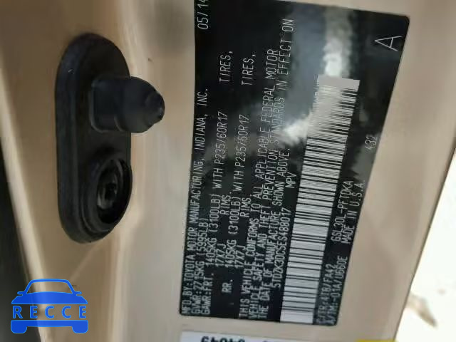 2014 TOYOTA SIENNA 5TDZK3DC5ES488017 image 9
