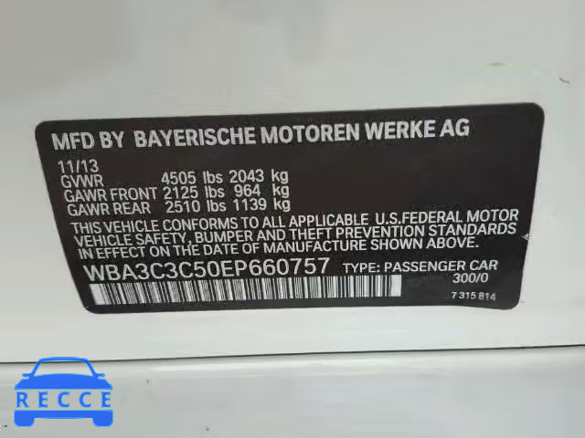 2014 BMW 320I XDRIV WBA3C3C50EP660757 image 9