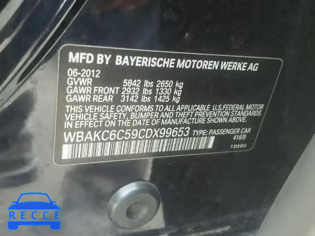 2012 BMW 750I XDRIV WBAKC6C59CDX99653 зображення 9