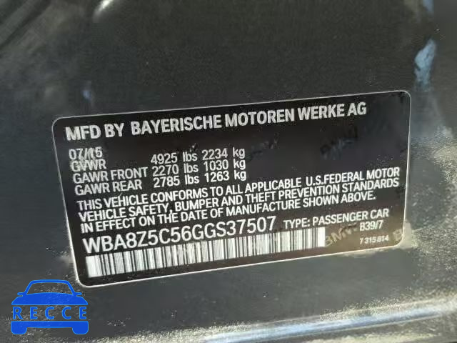 2016 BMW 328 XIGT S WBA8Z5C56GGS37507 image 9
