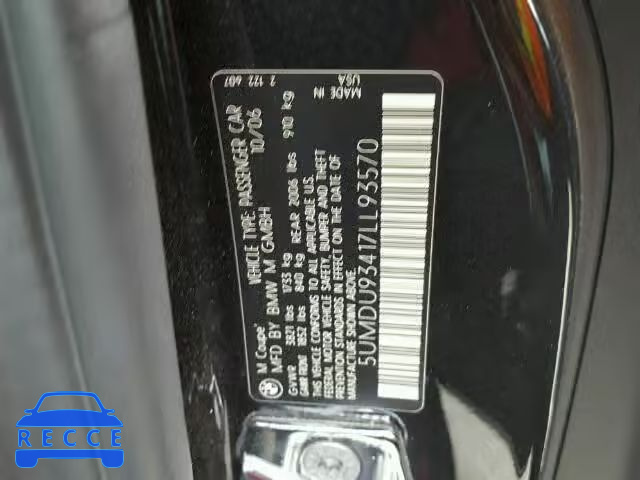 2007 BMW M COUPE 5UMDU93417LL93570 зображення 9