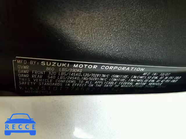 2008 SUZUKI GSX-R1000 JS1GT77A582105348 Bild 9