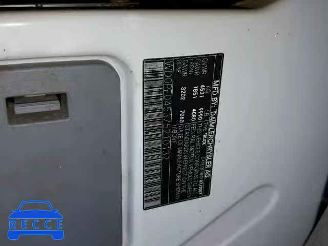 2007 DODGE SPRINTER 3 WD0PF045375210132 image 9