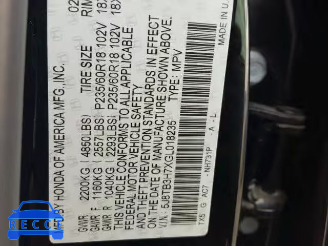 2016 ACURA RDX ADVANC 5J8TB3H7XGL018235 image 9