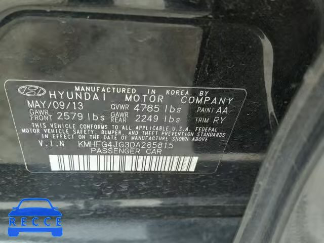 2013 HYUNDAI AZERA KMHFG4JG3DA285815 image 9