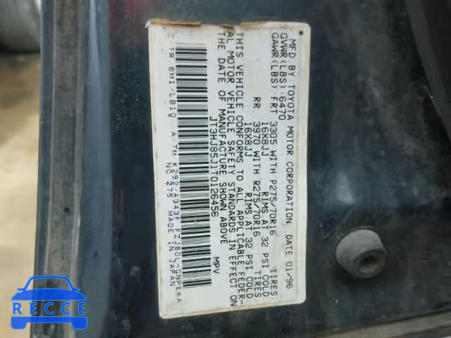 1996 TOYOTA LANDCRUISE JT3HJ85J1T0126456 image 9