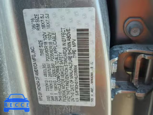 2017 ACURA RDX TECHNO 5J8TB3H51HL005664 image 9